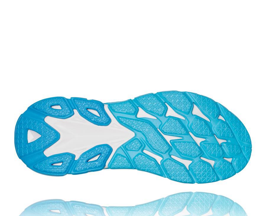Hoka One One Mens Running Shoes - Clifton Edge - White/Blue - AFSH98723